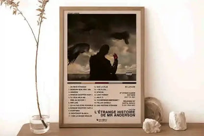 New French Pop Rapper Music Album Poster Aesthetics For Wall Art Mural Room Decor Canvas Print Pirture Office Hip Hop Band