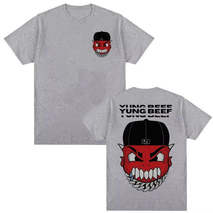 Rapper Yung Beef Album Pattern T-shirt 2026 Spring/summer Men Harajuku Gothic Hip Hop Casual Comfortable T-shirt Y2K