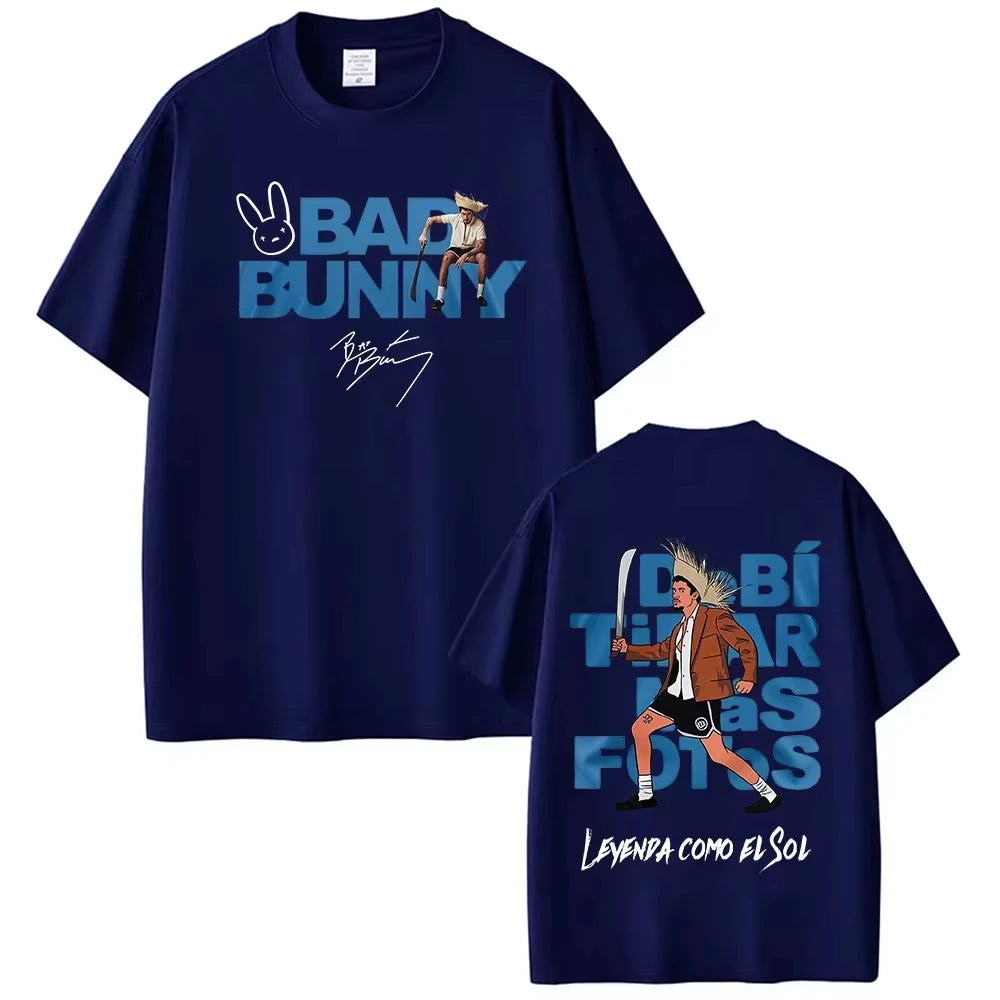Rapper Bad Bunny Tour 2026 Debi Tirar Mas Fotos DTMF Merch T-Shirts Men's Fashion Hip Hop Pop Music Short Sleeve Streetwear