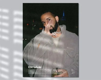 Black and White Drake Concert Cover Poster Aesthetic Pop Rapper Music Album for All the Dogs Canvas Print Wall Art Room Decor
