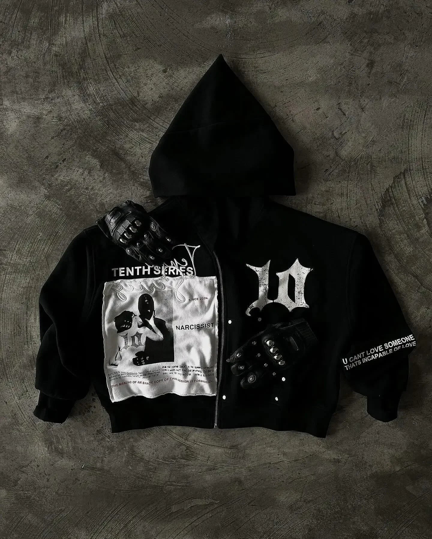 Vintage Washed Zip Hoodie Y2K Clothes Men Women Rock Hip Hop Letter Graphic Print Oversized Hoodie Sweatshirt Casual Zip Jacket