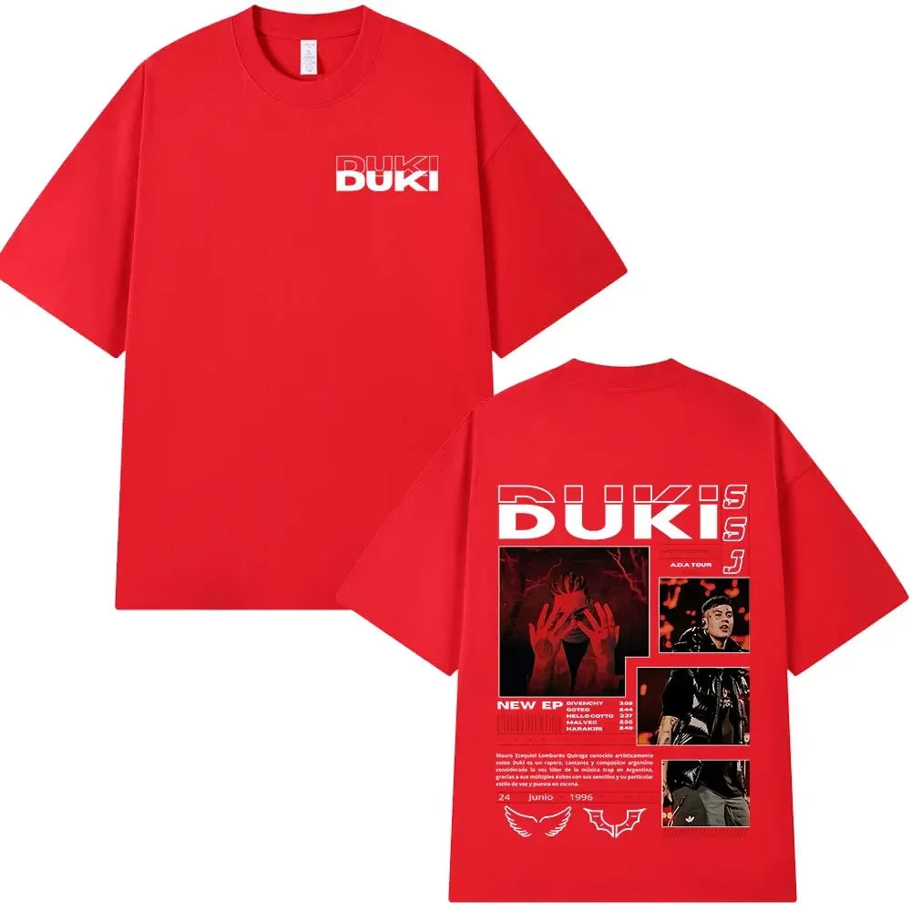 Rapper Duki ADA Tour Merch T-shirt Men's Women Clothing Cotton Cozy Oversized T-shirts Hip Hop Short Sleeve T Shirts Streetwear