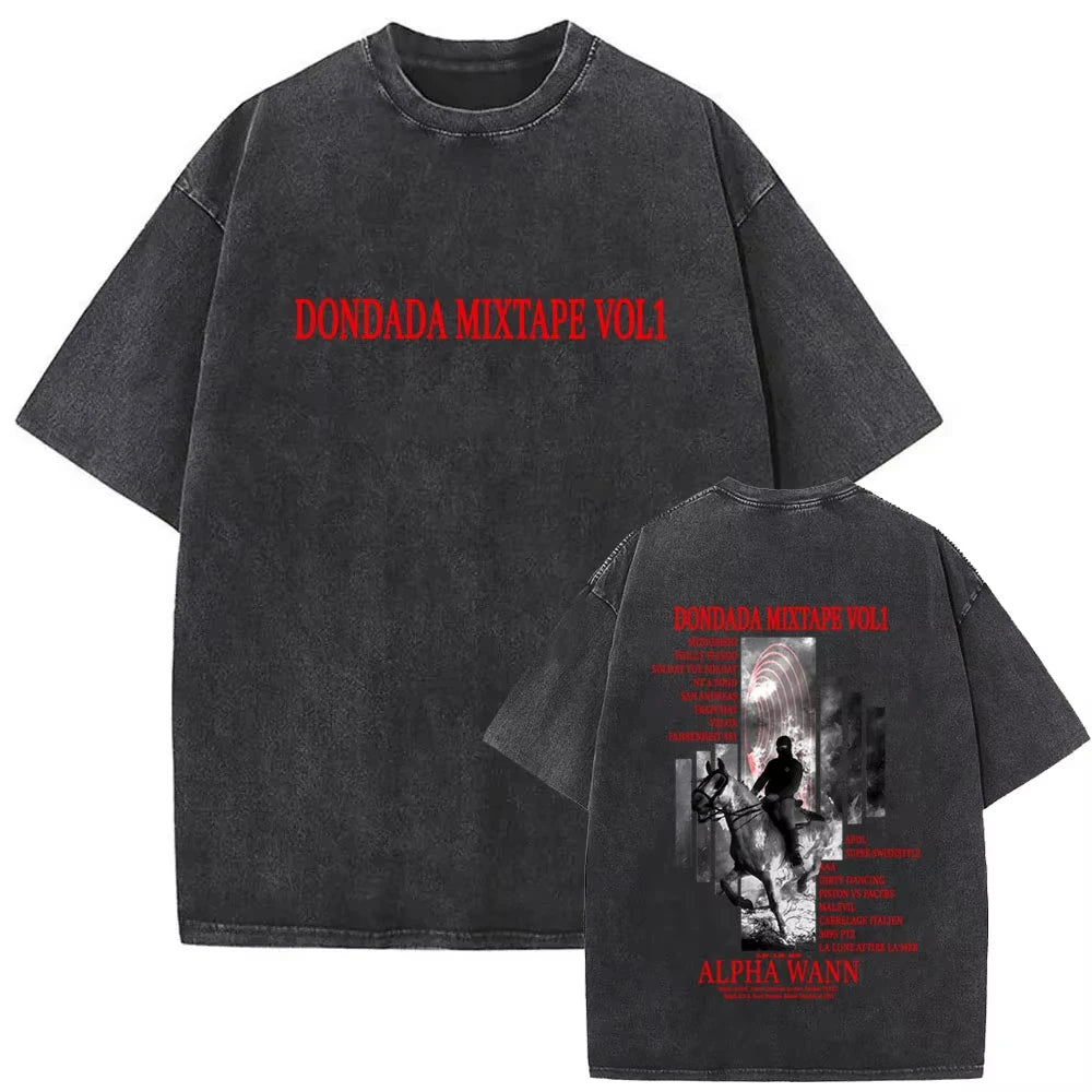 Rapper Album Graphic Washed Vintage Tshirt Men Women Hip Hop Fashion Pop Music 100%cotton T-shirt Male Vintage Oversized Tops