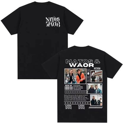 Rapper Natos Y Waor 100%cotton Men's Shirt Summer Graphics Shirts Women's Y2k Hip Hop Short Sleeve Streetwear Tshirt