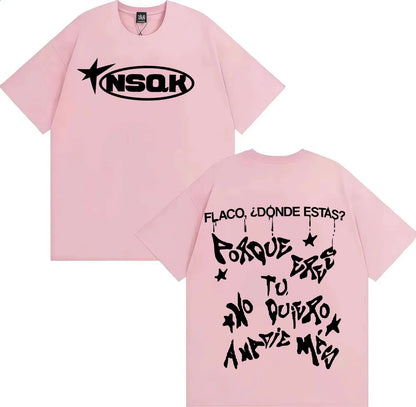 Rapper Nsqk Do You Think about Me Letters Print T-shirt Mens Popluar Hip Hop Comfort T-shirts Casual Y2K Short Sleeve Tshrits