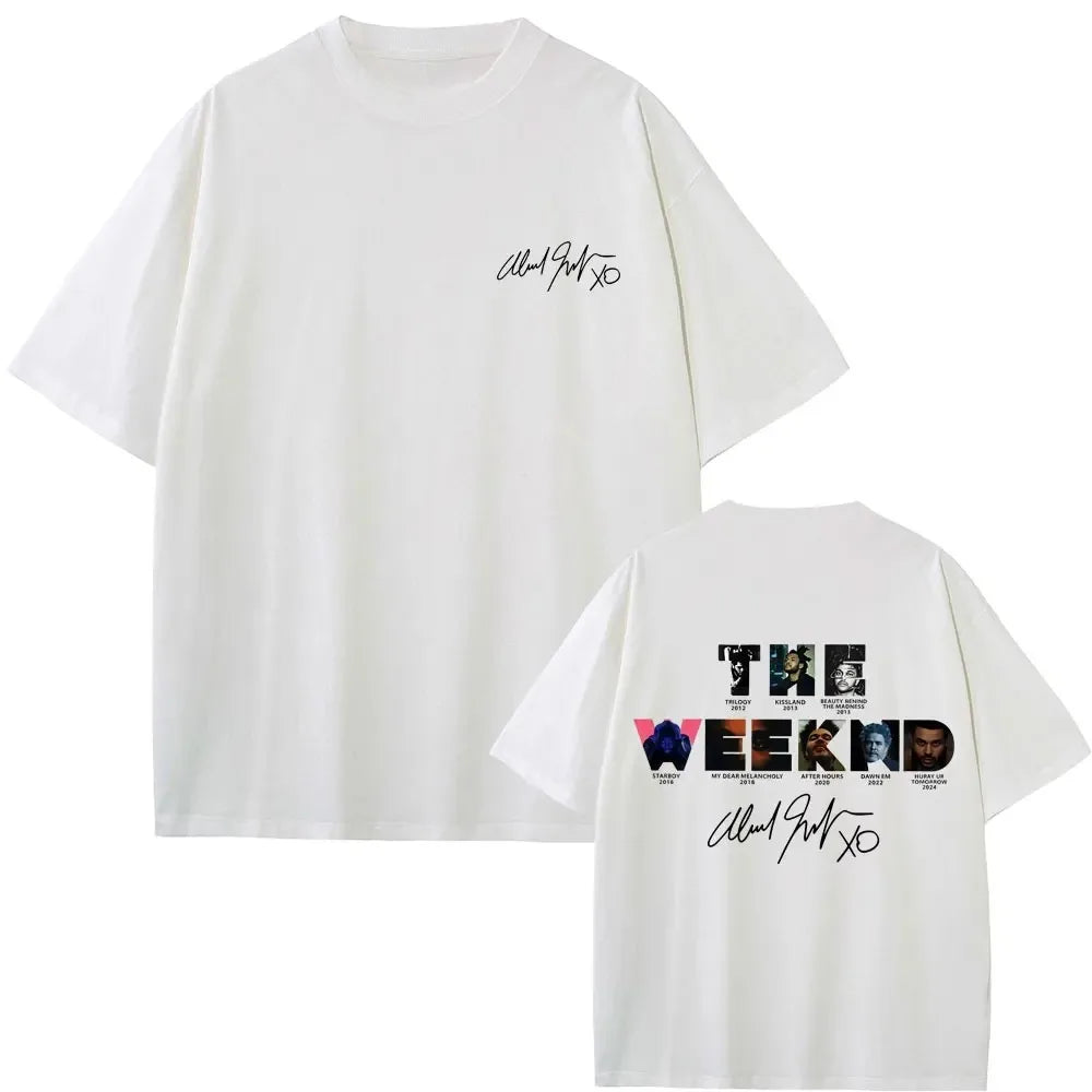 Rapper The Weeknd Music Album Cover Graphic T Shirt Men Women Hip Hop Fashion Oversized T-shirt Male Casual Cotton Retro Tshirt