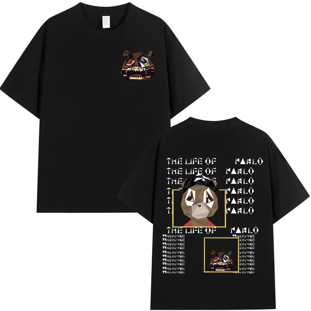 Rapper Kanye West Graduation Bear T-shirts Men's Women Fashion Hip Hop Short Sleeve T-shirt Cotton Oversized T Shirts Streetwear