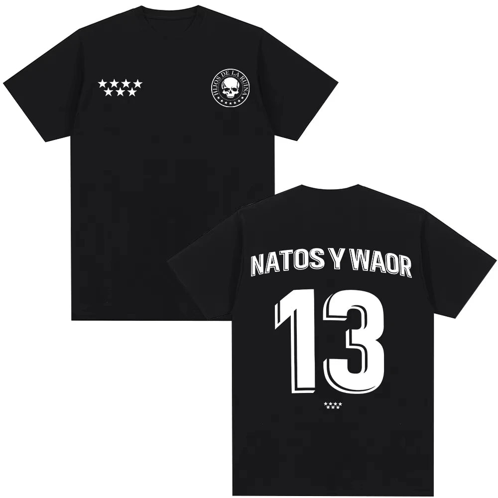 Rapper Natos Y Waor 100%cotton Men's Shirt Summer Graphics Shirts Women's Y2k Hip Hop Short Sleeve Streetwear Tshirt