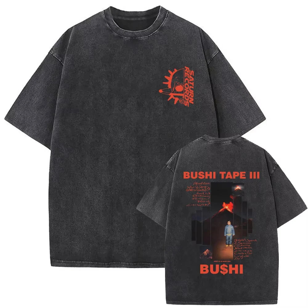 Rapper Album Graphic Washed Vintage Tshirt Men Women Hip Hop Fashion Pop Music 100%cotton T-shirt Male Vintage Oversized Tops