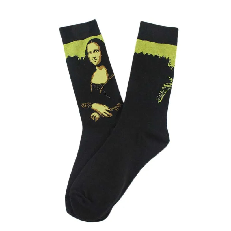 Happy Cool Harajuku Crew Mens Socks Hip Hop Street Big Size Funny Socks Men Skateboard Painting Calcetines Homme Divertidos Sox