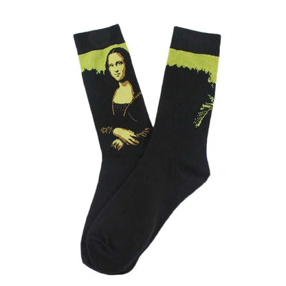 Happy Cool Harajuku Crew Mens Socks Hip Hop Street Big Size Funny Socks Men Skateboard Painting Calcetines Homme Divertidos Sox