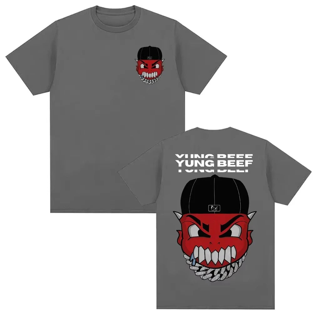 Rapper Yung Beef Album Pattern T-shirt 2026 Spring/summer Men Harajuku Gothic Hip Hop Casual Comfortable T-shirt Y2K