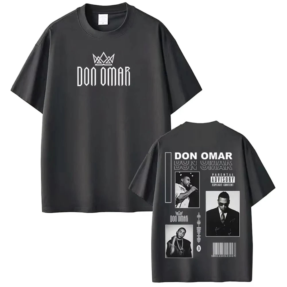 Rapper Don Omar Album Printed T-shirts Men Women Fashion Gothic Punk T-shirts Short-sleeved Loose Casual Cotton Hip-hop T-shirts