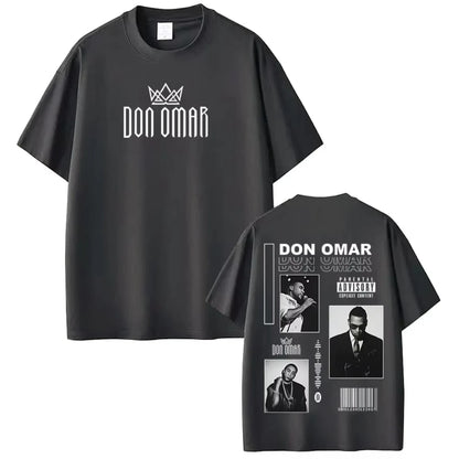 Rapper Don Omar Album Printed T-shirts Men Women Fashion Gothic Punk T-shirts Short-sleeved Loose Casual Cotton Hip-hop T-shirts