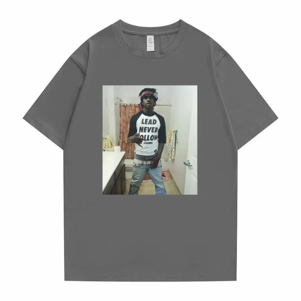 Rapper Chief Keef Lead Never Follow Leaders Funny Meme T-shirts Male Cotton Tshirt Men's Women Hip Hop Casual Oversized T Shirts