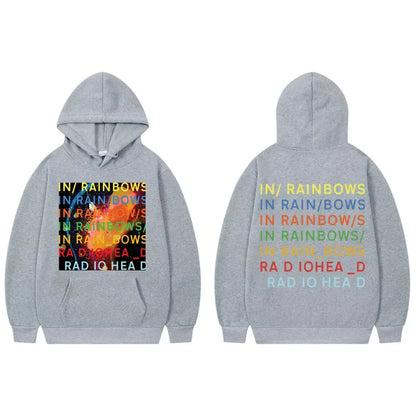 Radiohead in Rainbows Album Merch Hoodie Men's Women Clothing Rock Hip Hop Sweatshirts Fashion Y2k Oversized Pullover Streetwear