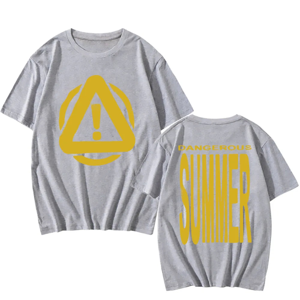 DANGEROUS SUMMER WARNING TEE Yeat Singer Fashion Print T-shirt Short Sleeve O-neck Male Tshirts Cotton Soft Men Women T Shirt
