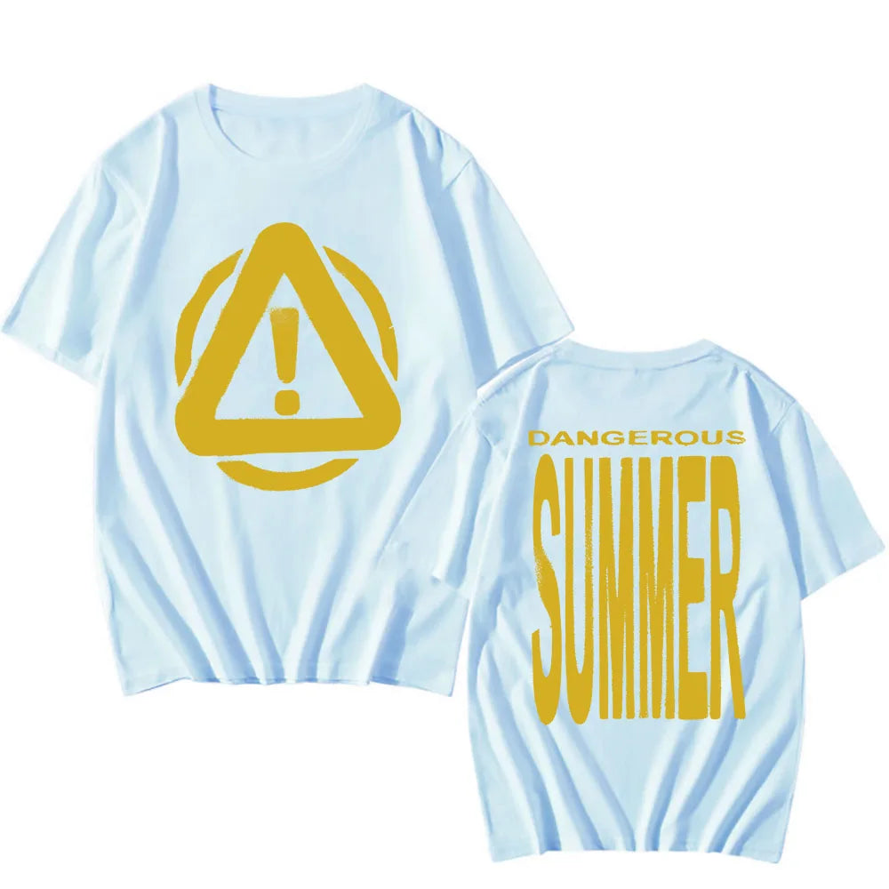 DANGEROUS SUMMER WARNING TEE Yeat Singer Fashion Print T-shirt Short Sleeve O-neck Male Tshirts Cotton Soft Men Women T Shirt