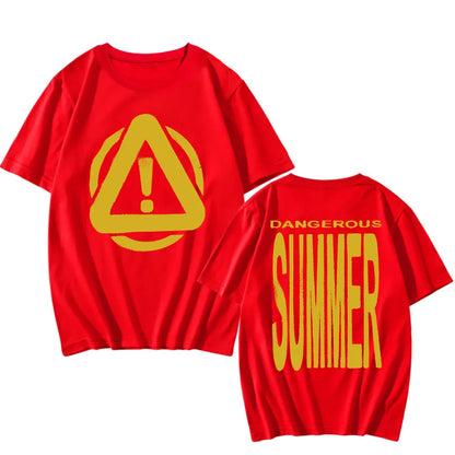 DANGEROUS SUMMER WARNING TEE Yeat Singer Fashion Print T-shirt Short Sleeve O-neck Male Tshirts Cotton Soft Men Women T Shirt