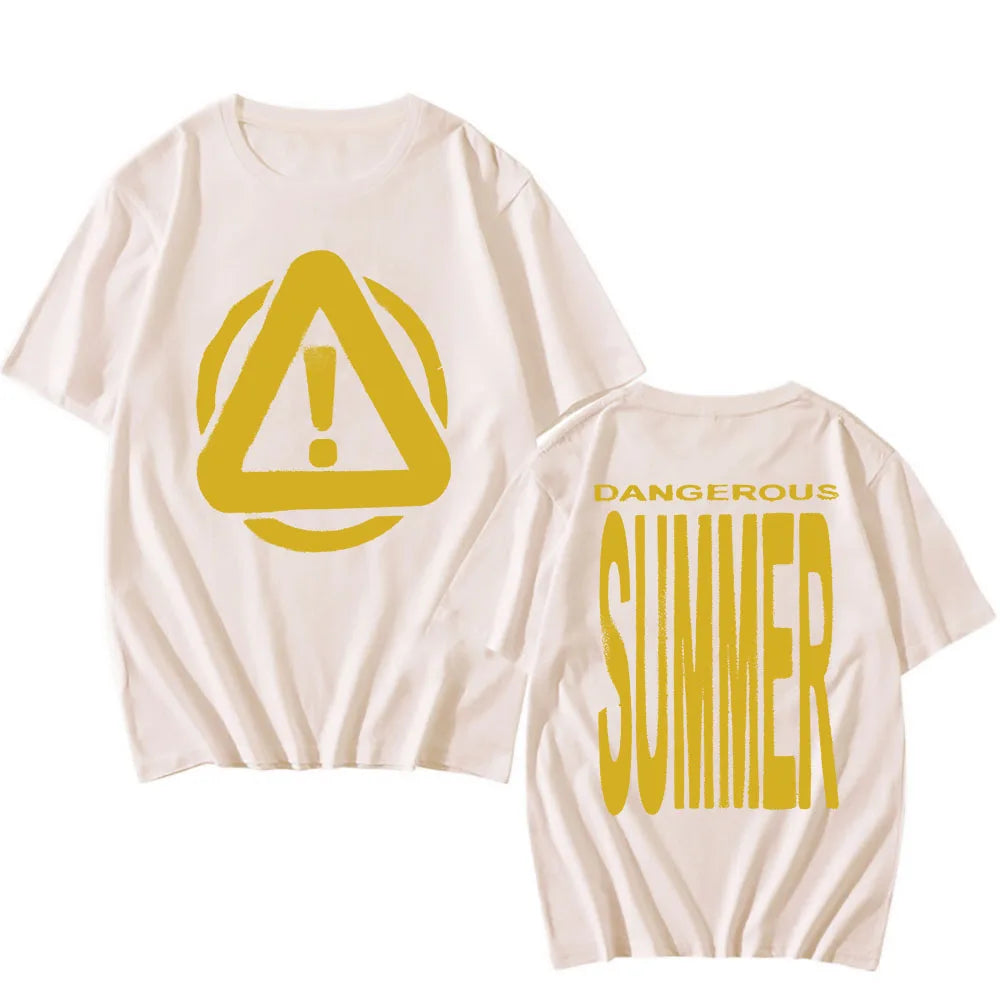 DANGEROUS SUMMER WARNING TEE Yeat Singer Fashion Print T-shirt Short Sleeve O-neck Male Tshirts Cotton Soft Men Women T Shirt