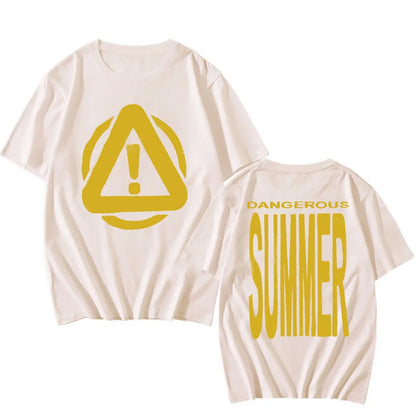 DANGEROUS SUMMER WARNING TEE Yeat Singer Fashion Print T-shirt Short Sleeve O-neck Male Tshirts Cotton Soft Men Women T Shirt