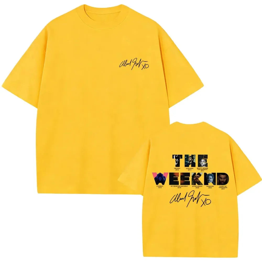 Rapper The Weeknd Music Album Cover Graphic T Shirt Men Women Hip Hop Fashion Oversized T-shirt Male Casual Cotton Retro Tshirt