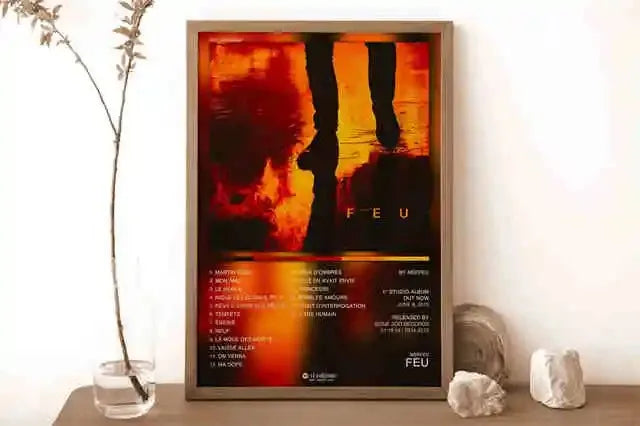 New French Pop Rapper Music Album Poster Aesthetics For Wall Art Mural Room Decor Canvas Print Pirture Office Hip Hop Band