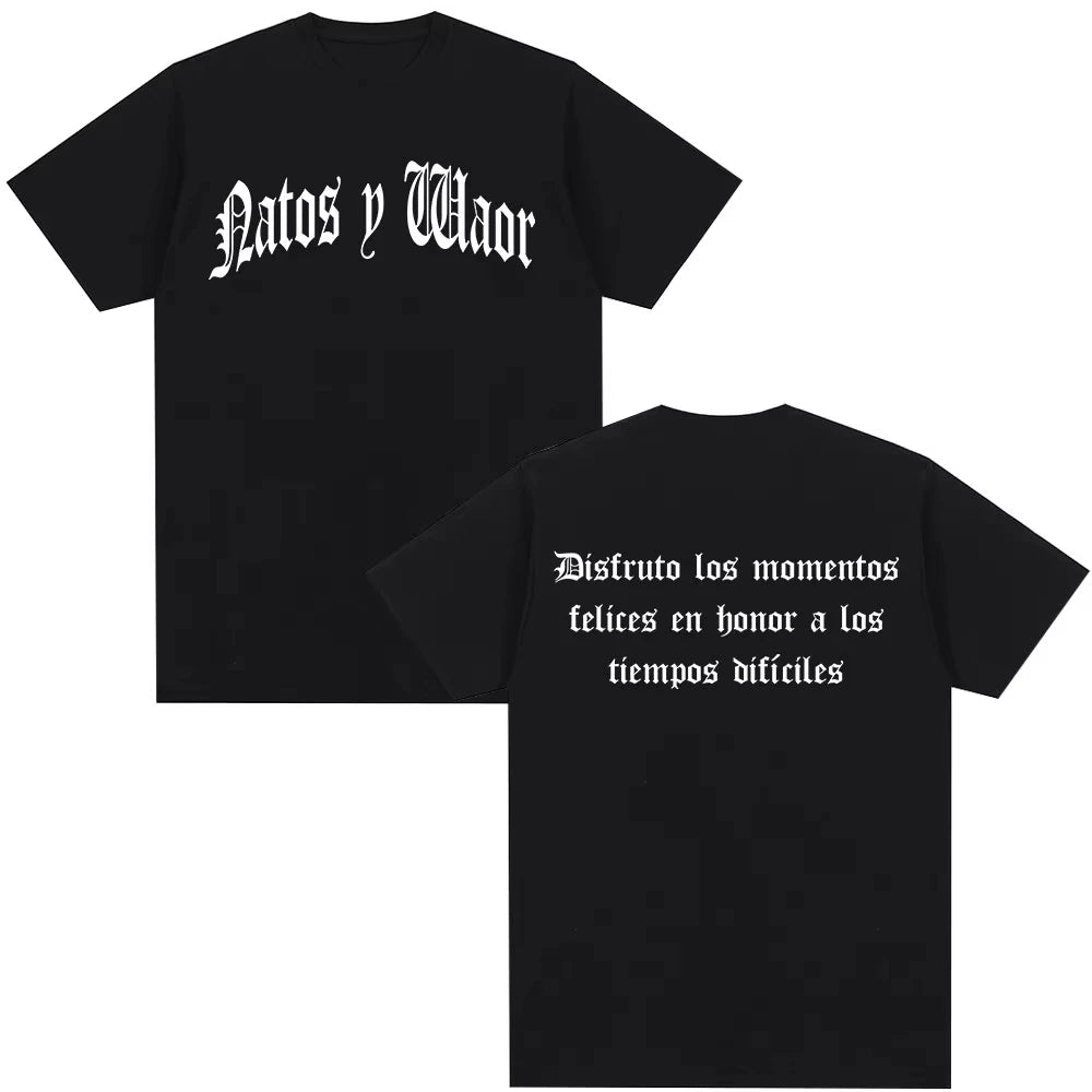 Rapper Natos Y Waor 100%cotton Men's Shirt Summer Graphics Shirts Women's Y2k Hip Hop Short Sleeve Streetwear Tshirt