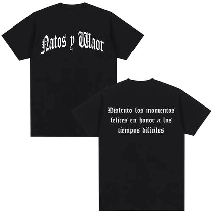 Rapper Natos Y Waor 100%cotton Men's Shirt Summer Graphics Shirts Women's Y2k Hip Hop Short Sleeve Streetwear Tshirt