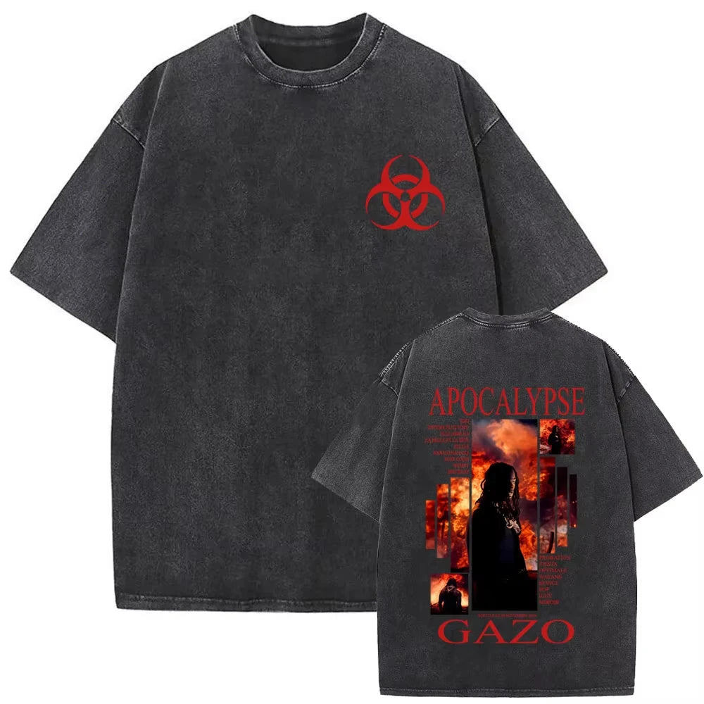 Rapper Album Graphic Washed Vintage Tshirt Men Women Hip Hop Fashion Pop Music 100%cotton T-shirt Male Vintage Oversized Tops