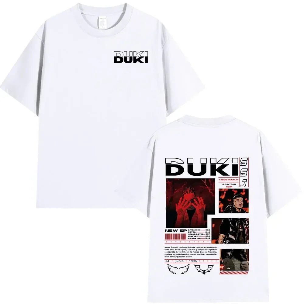 Rapper Duki ADA Tour Merch T-shirt Men's Women Clothing Cotton Cozy Oversized T-shirts Hip Hop Short Sleeve T Shirts Streetwear