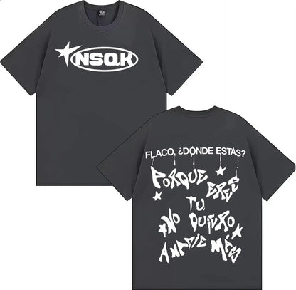 Rapper Nsqk Do You Think about Me Letters Print T-shirt Mens Popluar Hip Hop Comfort T-shirts Casual Y2K Short Sleeve Tshrits