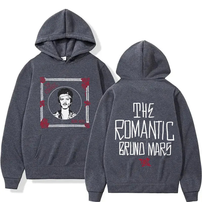 Rapper Bruno Mars Pop Album Tour Hoodie Hipster Men Hip Hop Oversized Cozy Sweatshirt Fleece High Quality Fleece Pullover Unisex