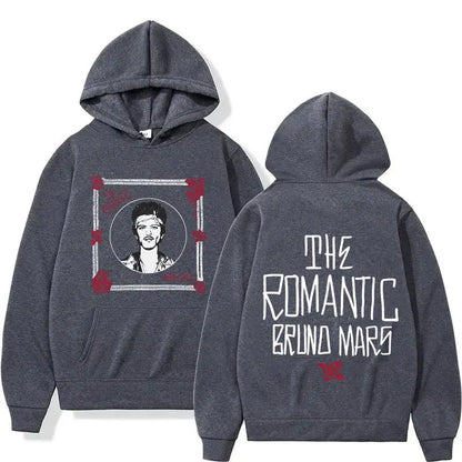 Rapper Bruno Mars Pop Album Tour Hoodie Hipster Men Hip Hop Oversized Cozy Sweatshirt Fleece High Quality Fleece Pullover Unisex