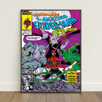 Spiderman Comic Book Covers Poster _ Peter Parker Wall Art _ Movie Canvas Print