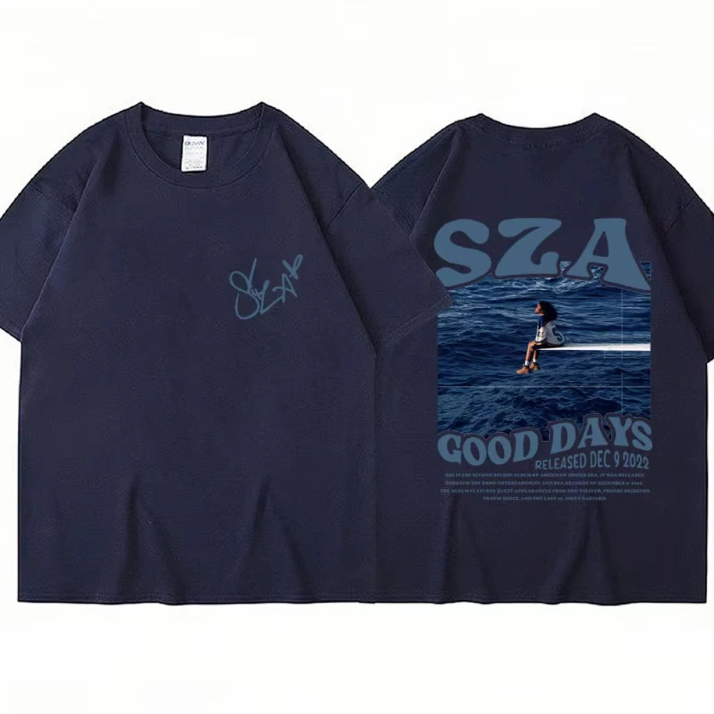 Rapper Sza Music Album SOS T Shirts Fashion Style Men Women Hip Hop Harajuku T-shirt Oversized Casual Cotton Tees Streetwear Y2k