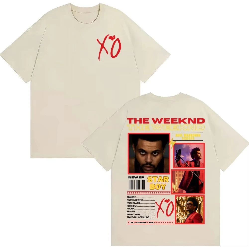 2026 Rapper The Weeknd Xo Album Tour Graphic T Shirt Men's Fashion Hip Hop Punk Street T-shirts Casual Cotton T-shirt Summer