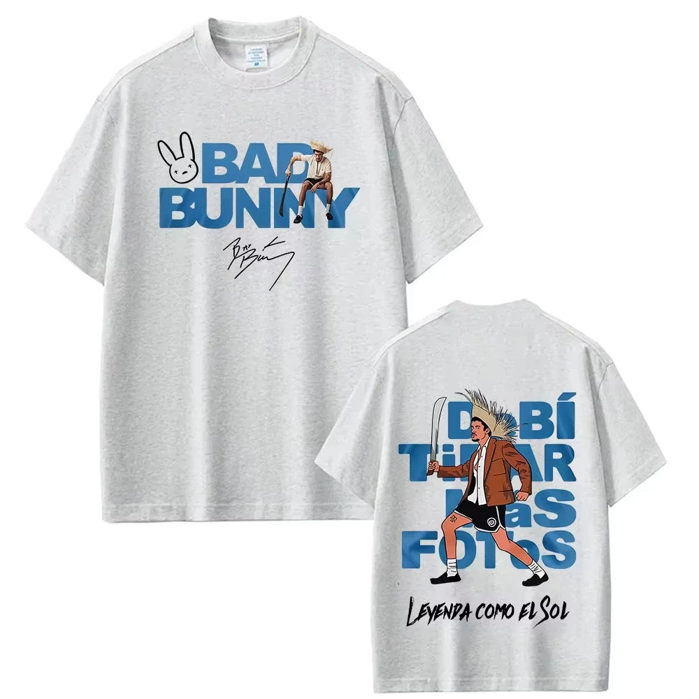 Rapper Bad Bunny Tour 2026 Debi Tirar Mas Fotos DTMF Merch T-Shirts Men's Fashion Hip Hop Pop Music Short Sleeve Streetwear