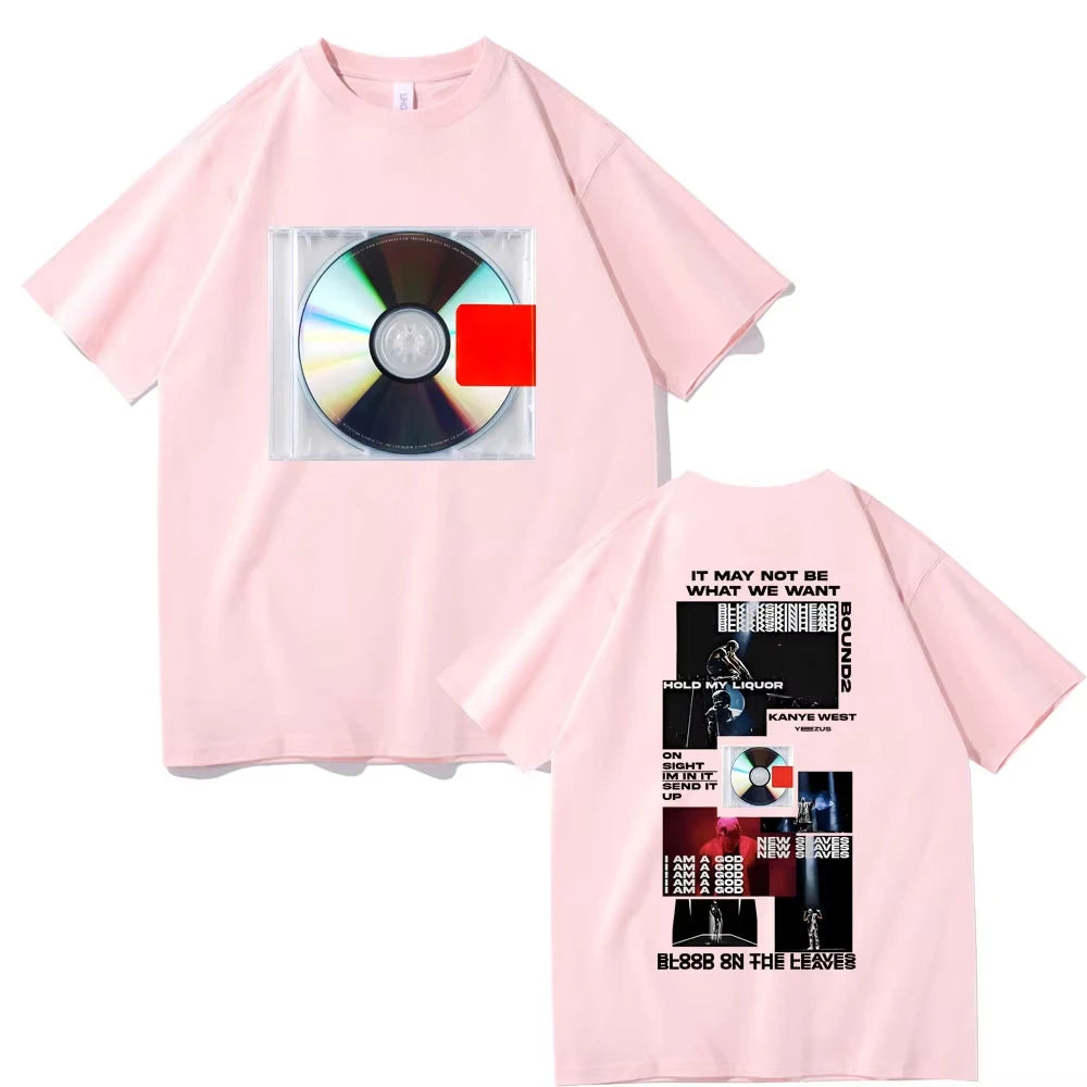 Rapper Kanye West Yeezus It May Not Be What We Want Album Cover T-shirt Men's Hip Hop Vintage T Shirt Male Oversized Streetwear