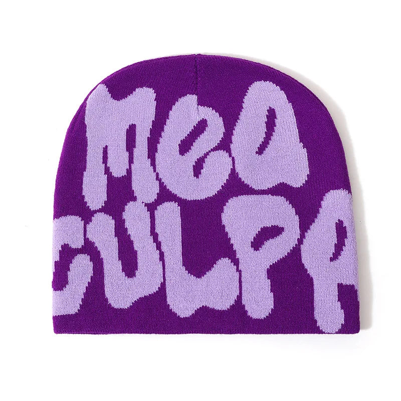 Hip-Hop Knitted Hat Kpop Beanies Hat Street Pullover Hat for Men Women Winter Outdoor Riding Sports Hat Elastic Skullies Hat