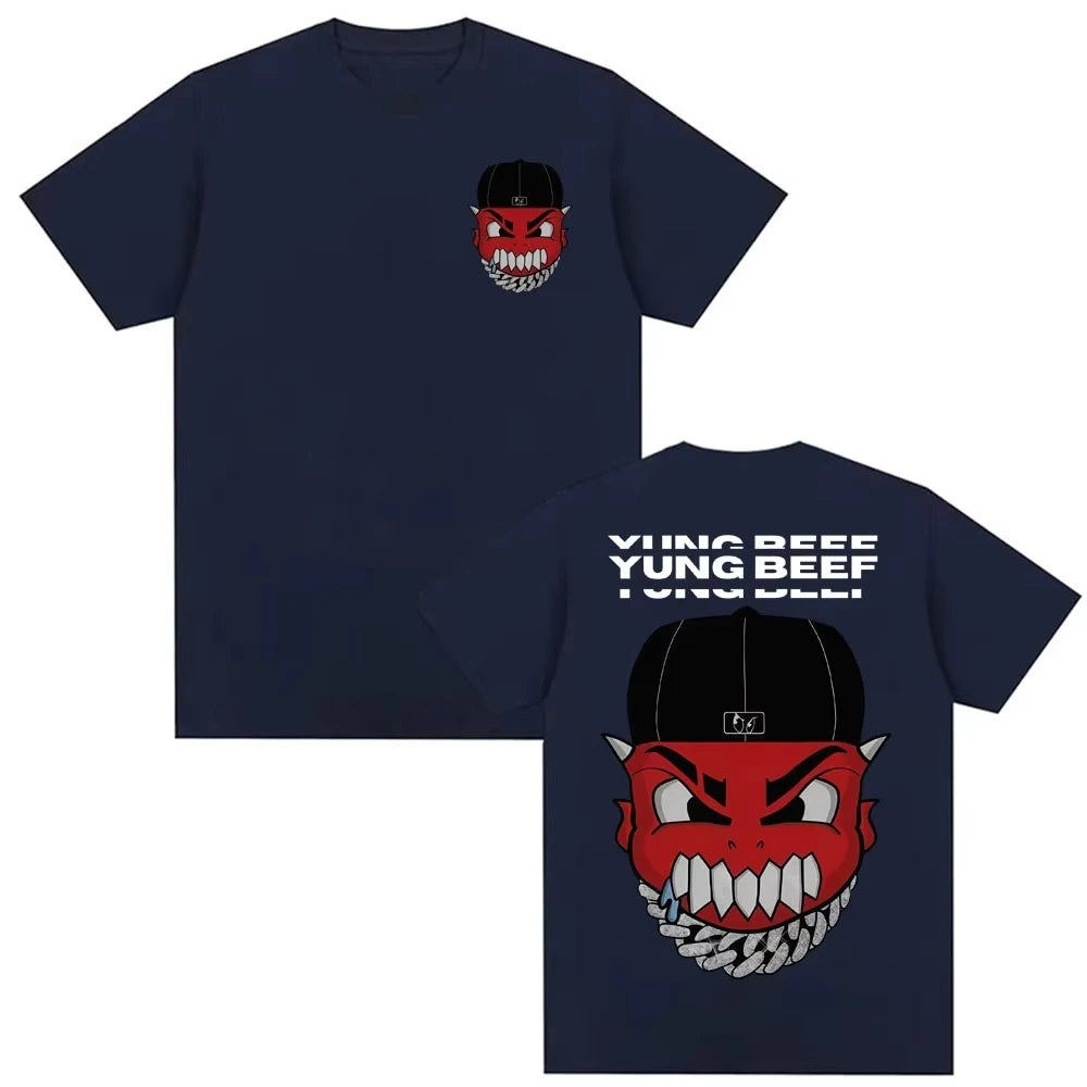 Rapper Yung Beef Album Pattern T-shirt 2026 Spring/summer Men Harajuku Gothic Hip Hop Casual Comfortable T-shirt Y2K