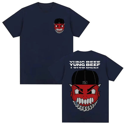 Rapper Yung Beef Album Pattern T-shirt 2026 Spring/summer Men Harajuku Gothic Hip Hop Casual Comfortable T-shirt Y2K