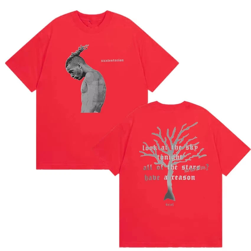 Rapper XXXTentacion New Album 2026 Merch T Shirt Men's Vintage Gothic Short Sleeve Cotton T-shirts Man Hip Hop T-shirts Unisex