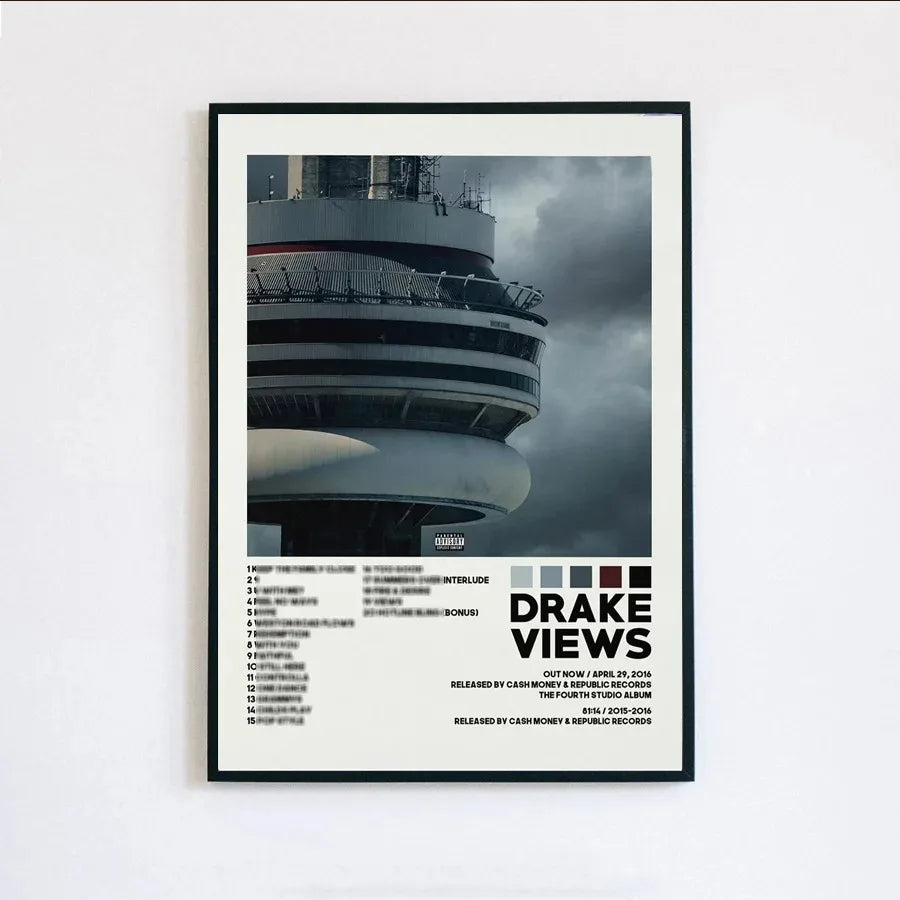 Poster Prints New Drake Views Take Care Her Loss Dogs Music Album Cover Canvas Painting Wall Art Picture Living Room Home Decor