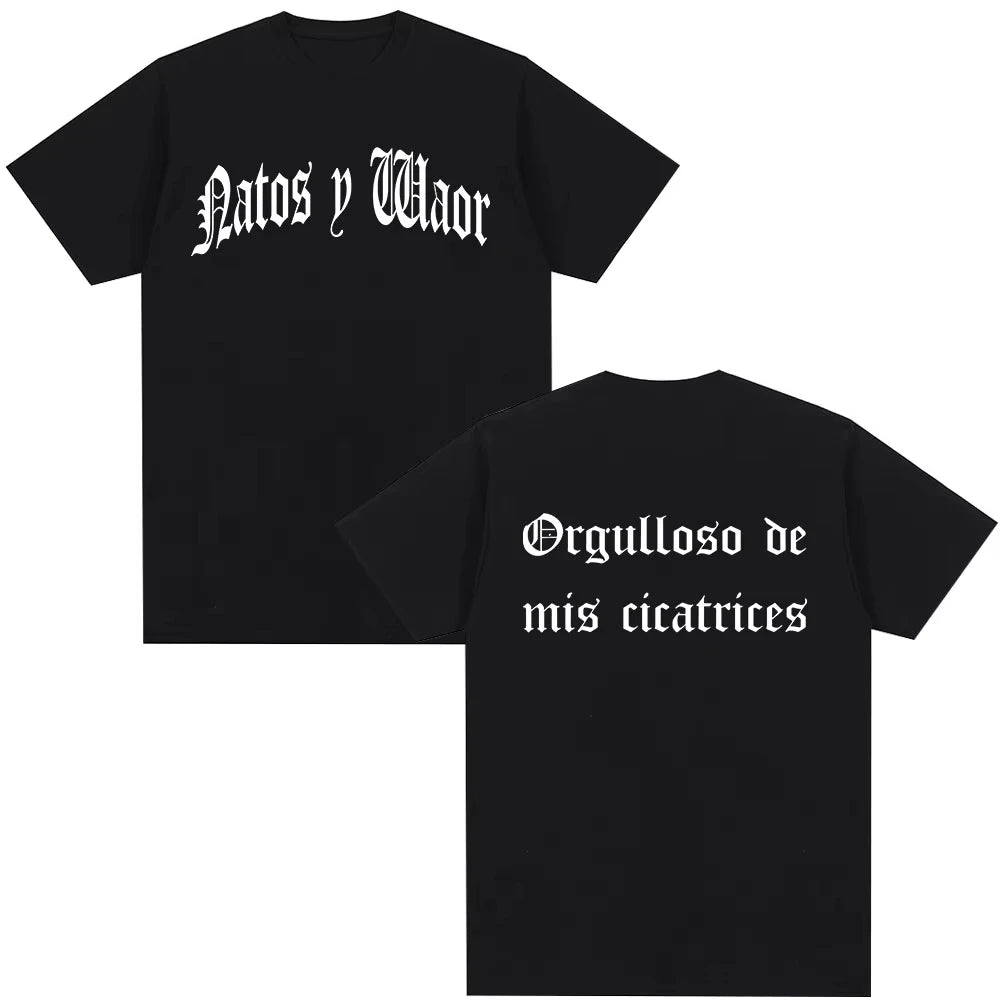 Rapper Natos Y Waor 100%cotton Men's Shirt Summer Graphics Shirts Women's Y2k Hip Hop Short Sleeve Streetwear Tshirt