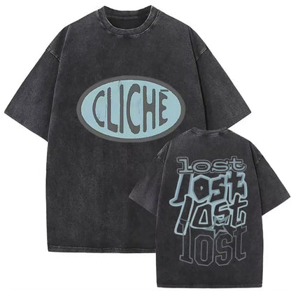 Rapper MGK Day Lost Americana Tour 2026 Vintage Washed T Shirts Men's Women Hip Hop Punk Gothic Short Sleeve T-shirts Streetwear