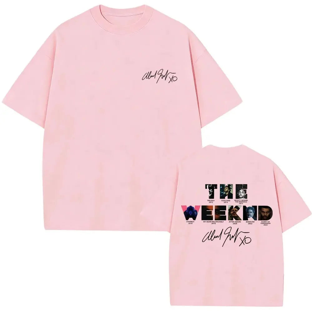 Rapper The Weeknd Music Album Cover Graphic T Shirt Men Women Hip Hop Fashion Oversized T-shirt Male Casual Cotton Retro Tshirt