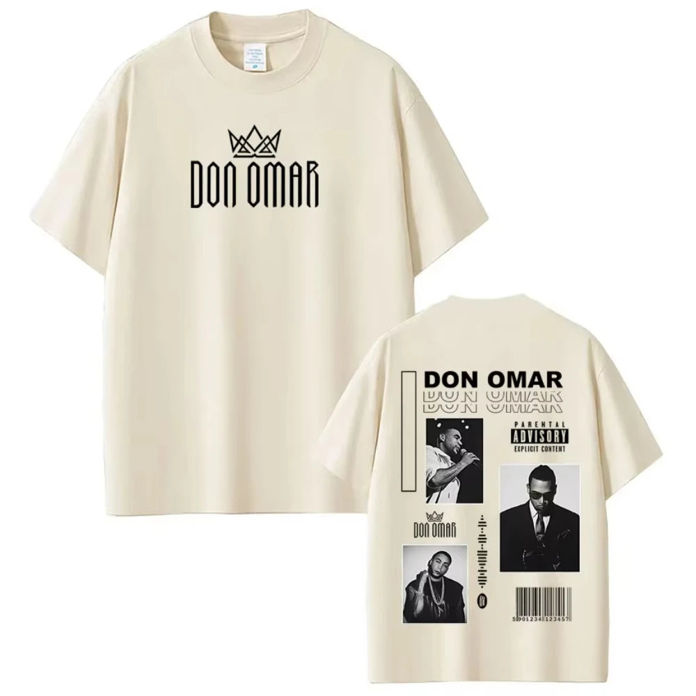 Rapper Don Omar Album Printed T-shirts Men Women Fashion Gothic Punk T-shirts Short-sleeved Loose Casual Cotton Hip-hop T-shirts