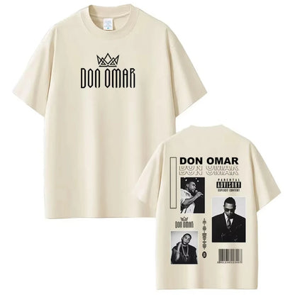 Rapper Don Omar Album Printed T-shirts Men Women Fashion Gothic Punk T-shirts Short-sleeved Loose Casual Cotton Hip-hop T-shirts