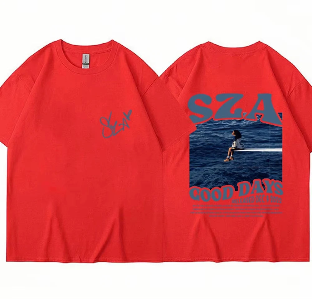Rapper Sza Music Album SOS T Shirts Fashion Style Men Women Hip Hop Harajuku T-shirt Oversized Casual Cotton Tees Streetwear Y2k